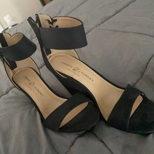 Fancy black wedges w/ bows